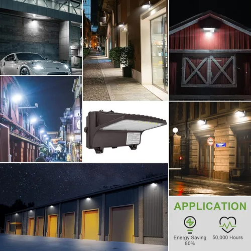Miniatura 8 de Paquete de luz LED de corte completo de 120 W/100 W/80 W/60 W W, seleccionable, luz de pared LED exterior de 5000 K con fotocélula 150-400 W MH/HPS