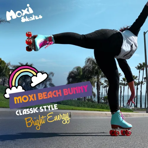 Miniatura 3 de Moxi Beach Bunny Roller Skates for Women - Colorful, Precision-Fit Skate with High-Rebound Wheels, Moisture-Wicking Lining & Padding, Roller Skates