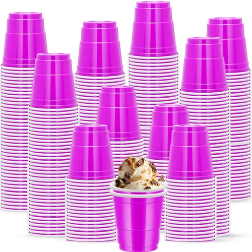 Miniatura 40 de 500 piezas Vasos de Chupito de Plástico Lake Bule de 2 onzas vasos de chupito azules Revelación de Género vasos de chupito desechables para beber