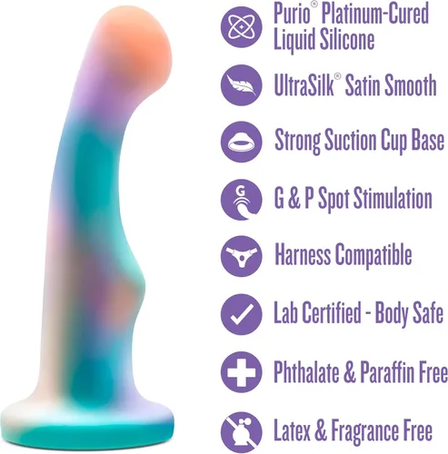 Miniatura 8 de Consolador Blush Avant Opal Dreams de 6 pulgadas ~ Consolador de silicona curvado para punto P para punto G ~ Arnés de base de ventosa compatible