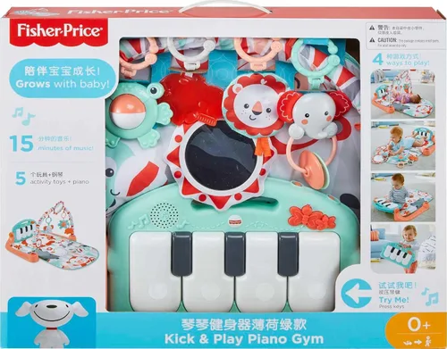 Miniatura 6 de Fisher-Price GDL83 - Alfombra de juego para bebés, piano gimnasio con juguetes musicales y sensoriales para recién nacidos a niños pequeños, GDL83
