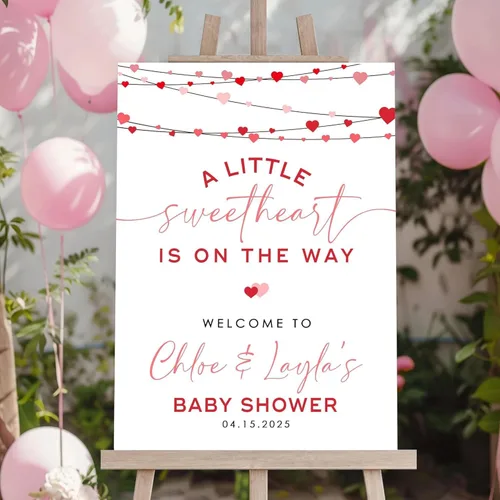 Miniatura 8 de Letrero de bienvenida personalizado para bebé, decoración de ducha de bebé en flor, tema floral azul, regalo para recién nacido de mamá y papá