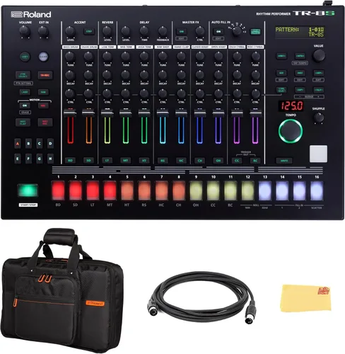 Roland Paquete AIRA Rhythm Performer con bolsa de instrumentos TR-8s, cable MIDI de 10 pies y paño de pulido Austin Bazaar