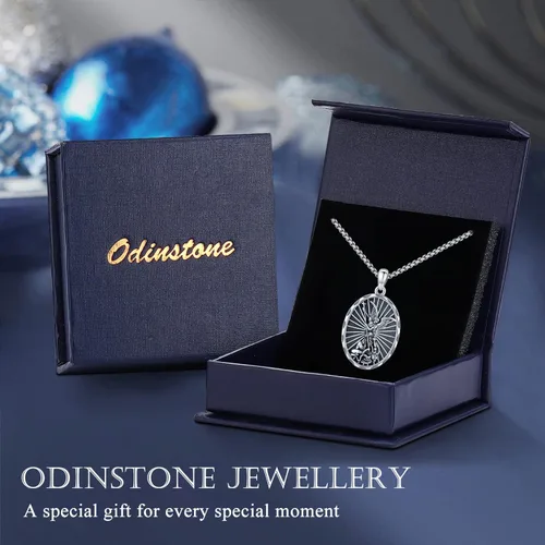 Miniatura 8 de Odinstone Collar de plata de ley 925 con medalla de San MiguelSan CristóbalSan BenitoCrucifijo de JesúsSan UrielArcángel Rafael para hombres
