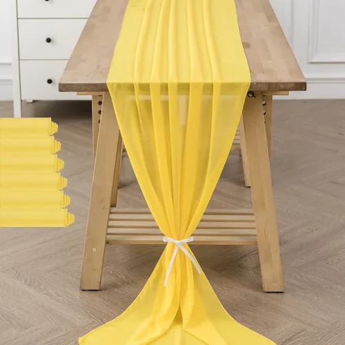 Miniatura 22 de Paquete de 2 caminos de mesa de gasa de 10 pies de 29 x 120 pulgadas, camino de mesa romántico transparente para boda, fiesta de cumpleaños