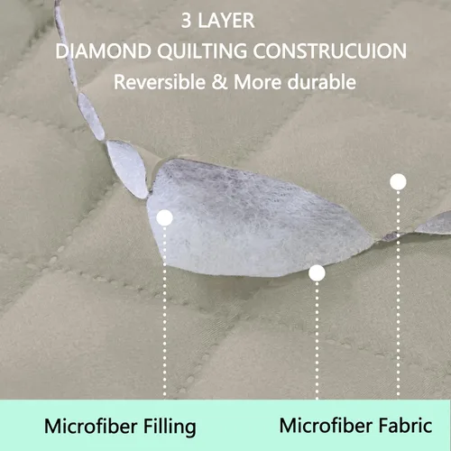 Miniatura 3 de Fundas para Silla Reclinable Reversibles Funda de Sofá para Mascotas Protector de Muebles Lazy Boy (Silla 23'', Beige/Beige)