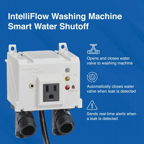 Miniatura 2 de Watts Serie A2C-SC Intelliflow 1/2" Válvula inteligente de cierre de agua para lavadora con sensor de fuga, adaptadores de entrada, sin caja