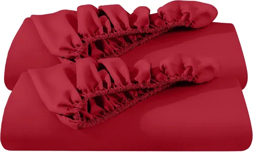 Miniatura 25 de Bare Home - Paquete de 2 sábanas bajeras tamaño King de microfibra ultrasuave 1800, resistente a las arrugas, bolsillo profundo (tamaño King, blanco)