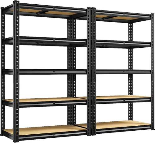 Miniatura 12 de REIBII Estantes de almacenamiento ajustables de 5 niveles para garaje, estantería de metal resistente de 2020 libras, estante de metal de 59.8" H
