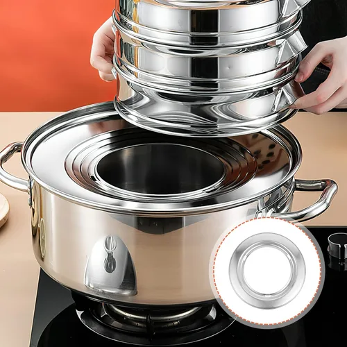 Miniatura 4 de Cabilock Adaptador de anillo de acero inoxidable para estante redondo Cocina Anillo de vapor Alimentos