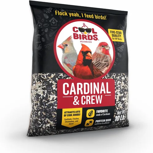 Miniatura 2 de Cool Birds Cardinal & Crew Semilla para Aves Silvestres – 10 lb. Girasol de Aceite Negro, Corazones de Girasol y Mezcla de Cártamo para Cardenales