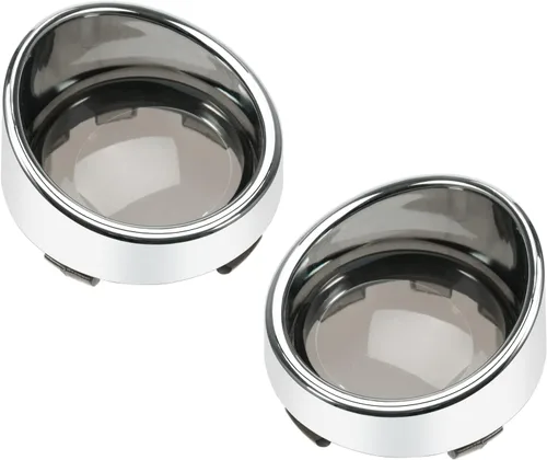 Miniatura 7 de PBYMT Cubierta de lente de señal de giro ahumado, biseles cromados estilo visera de bala de 2 pulgadas, compatible con Harley Davidson Dyna Street
