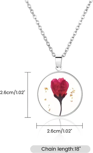 Miniatura 92 de Pressed Flower Necklace Gift for Women Personalized Handmade Necklaces Birth Flower Necklace