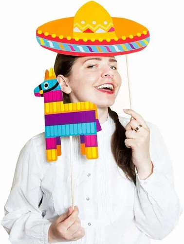 Miniatura 3 de PartyGraphix - Accesorios para cabina de fotos de fiesta - Decoración mexicana perfecta para decoraciones de fiesta