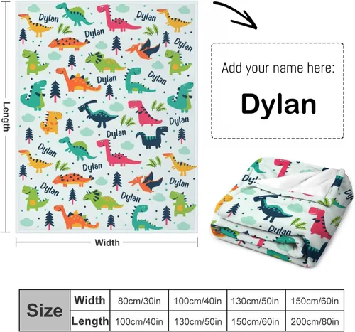 Miniatura 59 de Artsadd Manta de bebé personalizada para niños y niñas con nombre, manta personalizada con nombre de bebé con patrón de unicornio, manta