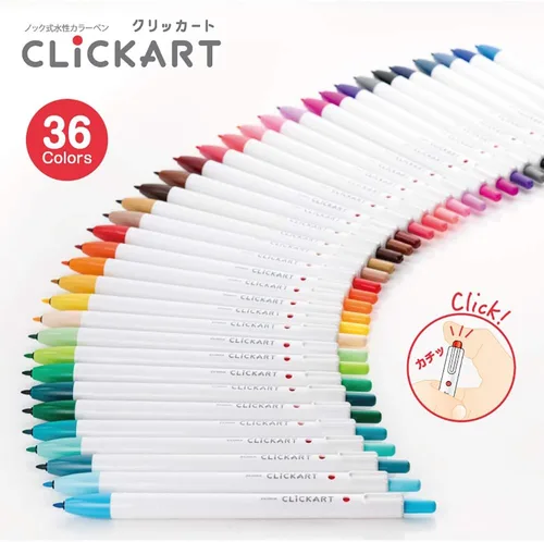 Miniatura 2 de Zebra Clickart - Bolígrafo a base de agua Calm Dark 12 colores, Wyss22-12Cdk Blanco