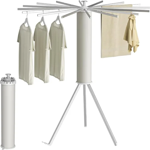 Miniatura 9 de SUNOUTLY Estante de Secado de Ropa con Trípode, Estante para Ropa Portátil y Plegable que Ahorra Espacio para Secar Ropa - Estante Secador de Ropa