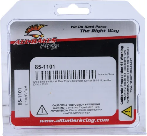 Miniatura 4 de All Balls Racing 85-1101 - Kit de pernos y tuercas de rueda compatible con/repuesto para Polaris Scrambler 400 4x4 1998-2002, Scrambler 500 4x4