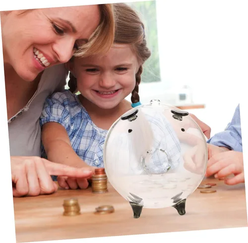 Miniatura 7 de Caja de dinero de cristal, hucha para niños y niñas, alcancía en forma de cerdo