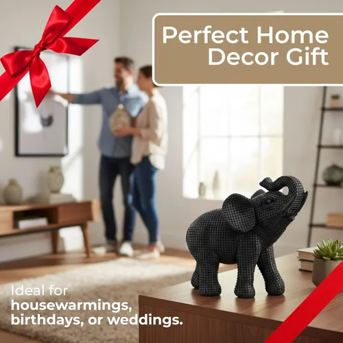 Miniatura 7 de Figura decorativa de elefante de resina para decoración del hogar y el baño, estatua decorativa para escritorio de oficina, sala de estar