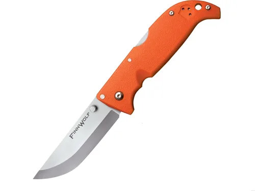 Miniatura 4 de Cold Steel Finn Wolf - Cuchillo plegable de caza con mango naranja AUS8A de 3.5 pulgadas, afilado, 4.375 pulgadas, Griv-Ex Blaze mango naranja