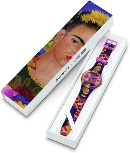 Miniatura 3 de Swatch Reloj de cuarzo de Frida Kahlo para hombre, Rosado