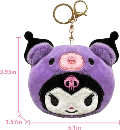 Miniatura 5 de monedero kawaii, Púrpura, dibujos animados