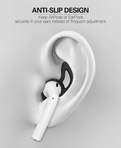 Miniatura 5 de 5 pares de almohadillas de silicona compatibles con AirPods 1 y 2, almohadillas de auriculares deportivas de silicona suave antideslizantes