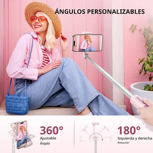 Miniatura 4 de ATUMTEK Trípode selfie stick de 55", trípode extensible todo en uno de aluminio para teléfono con control remoto Bluetooth recargable para iPhone