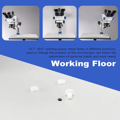 Miniatura 6 de Kaisi Microscopio de soldadura profesional TX-350E, microscopio estéreo trinocular, aumento 7X-50X y oculares de campo ancho WF10x23, microscopios