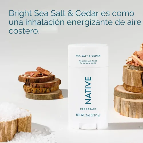 Miniatura 4 de Native Deodorant - Desodorante natural para hombres, desodorante sin aluminio, con bicarbonato de sodio, probióticos, aceite de coco y manteca