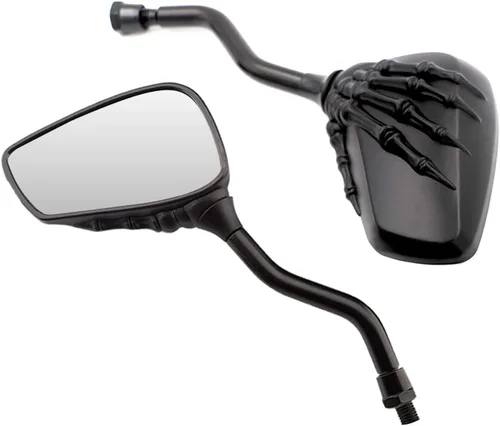 Miniatura 7 de DREAMIZER Espejos de motocicleta Black Skull para manillar – Espejos laterales retrovisores de 0.315 in y 0.394 in para Shadow Spirit 750 Aero Grom