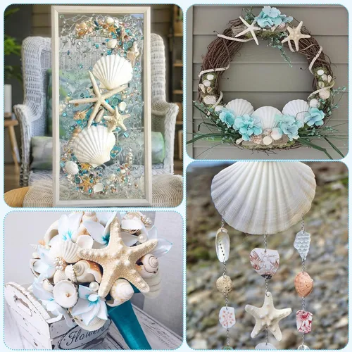 Miniatura 6 de Conchas de mar grandes de 4 a 5 pulgadas, conchas marinas a granel para manualidades y decoración, decoración de boda para fiesta en la playa