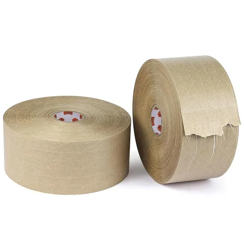 TAPEBEAR Cinta activada por agua de 2.75 pulgadas x 377 pies, cinta engomada reforzada con fibra, cinta de papel kraft ecológica, cinta de embalaje