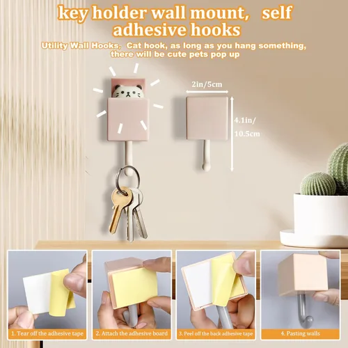 Miniatura 4 de 4 ganchos de toalla autoadhesivos para baños, ganchos de pared resistentes para colgar abrigos, toallas, bufandas, sombreros, batas, llaves, ganchos