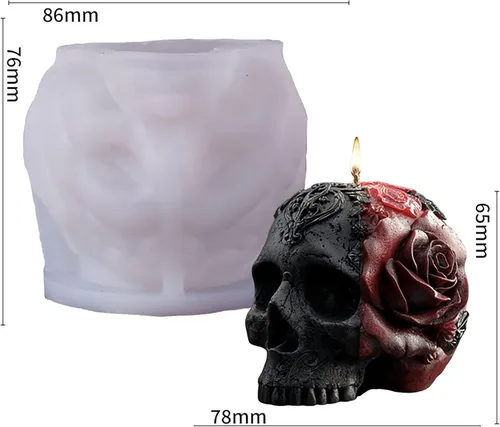 Miniatura 2 de Moldes de cilindro de fantasma de mano de calavera de Halloween, molde de vela en espiral de onda de silicona, moldes de fundición de resina