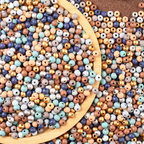 ToBeIT 1000 cuentas de madera de macramé, cuentas redondas de colores de granja para manualidades, fabricación de joyas (azul-0.315 pulgadas)