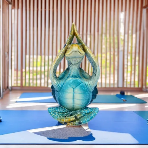 Miniatura 6 de VVGIFTS Decoración de Yoga y Meditación de Tortuga Marina, Figura de Jardín de Tortuga Marina Meditando Decoraciones de Playa Costera, Estatua