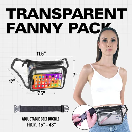 Miniatura 2 de SoJourner Riñonera holográfica Rave Paquetes para festivales de mujeres y hombres Lindas bolsas de moda para cinturón, Transparente, talla única