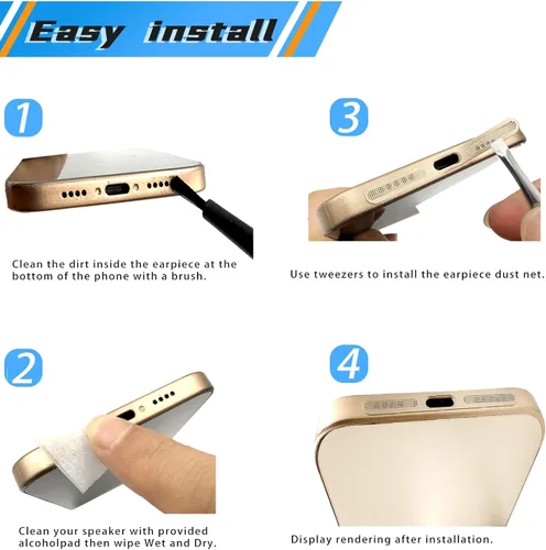Miniatura 6 de Funda antipolvo de metal para altavoz iPhone 17 Pro Max, protector de malla antipolvo, cero pérdida de sonido, ajuste invisible, compatible