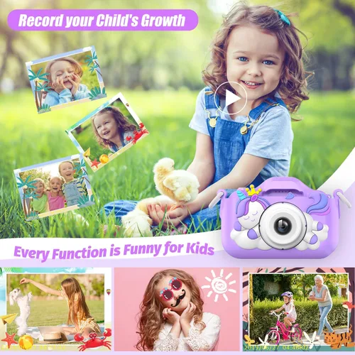 Miniatura 3 de Cámara para niños mejorada, regalos de Navidad y cumpleaños para niñas y niños, cámara de video digital selfie de 1080P HD para niños pequeños