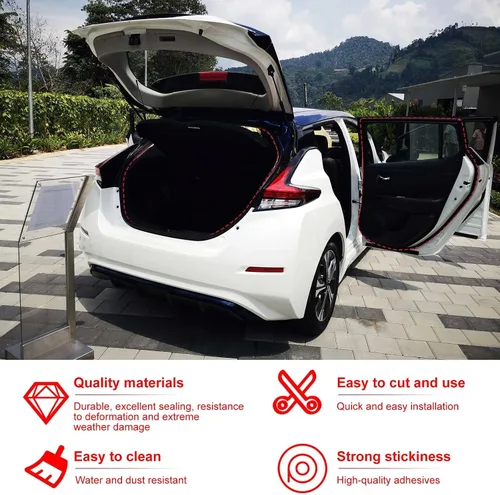 Miniatura 6 de Pangda Tira de sellado de 4 m en forma de D de goma para clima, espuma autoadhesiva, tira de sello de EPDM para reducción de ruido, impermeable y a