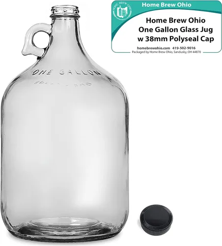 Miniatura 2 de Home Brew Ohio Jarra de vidrio de un galón con tapa de Polyseal de 1.496 in