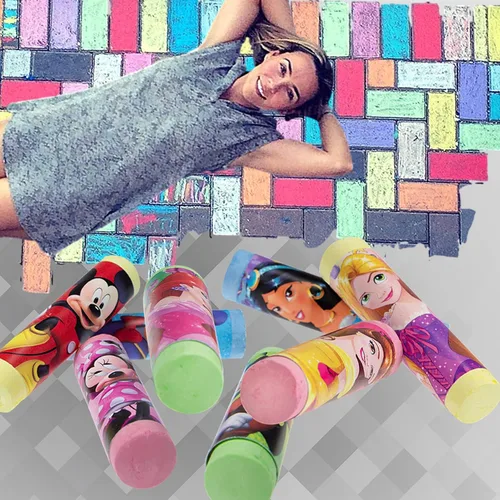 Miniatura 5 de JA-RU Disney Princess - Bastones de tiza para acera (1 unidad), tiza para suelo y tabla, juguetes para exteriores, tiza gigante, juego de arte