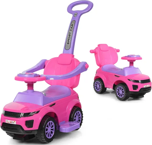 Miniatura 10 de HONEY JOY Cochecito Empujador con Pedal, Coche Deslizante con Manija de Empuje y Barrera Desmontable, Sonido y Luces, Almacenamiento Bajo