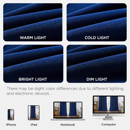 Miniatura 7 de Joydeco - Cortinas opacas 100% azul rey, 84 pulgadas, 2 paneles, cortinas de terciopelo azul rey de lujo para dormitorio y sala de estar, cortinas