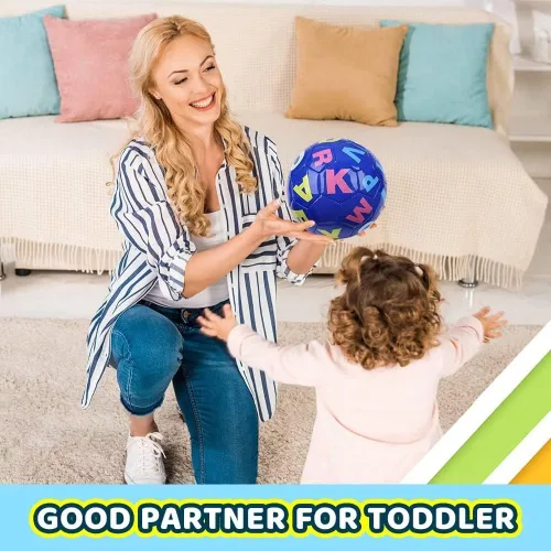 Miniatura 5 de Mini pelotas de fútbol para niños pequeños de 6 a 12 meses, 6 pulgadas, pelotas deportivas para interiores y exteriores, letras educativas, regalo