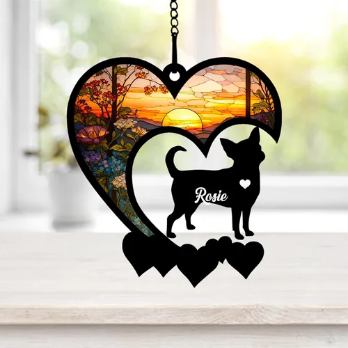 Miniatura 74 de NAZENTI Atrapasoles personalizado de sabueso afgano, adorno conmemorativo personalizado para la pérdida de mascotas, regalo de condolencia