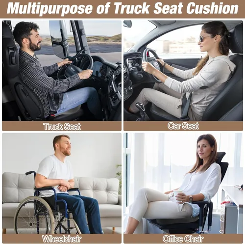 Miniatura 3 de MYFAMIREA Cojín para Asiento de Camión, Cojín de Asiento de Espuma Viscoelástica para Camionero para Asiento Largo con Correa Ajustable, Soporte