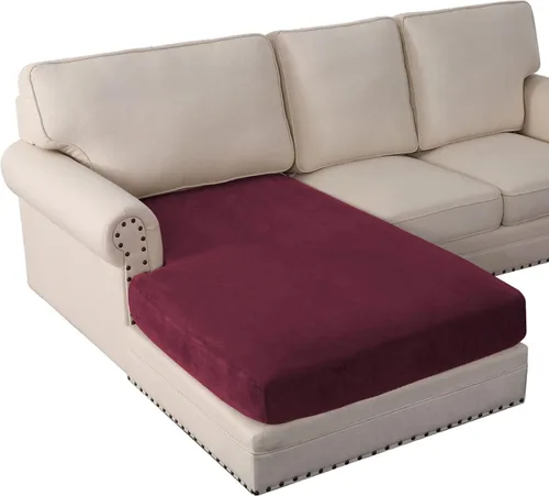 Miniatura 26 de PrinceDeco Funda marrón para muebles, 2 fundas de cojín elásticas de terciopelo para cojines individuales, aptas para mascotas, se mantiene en su